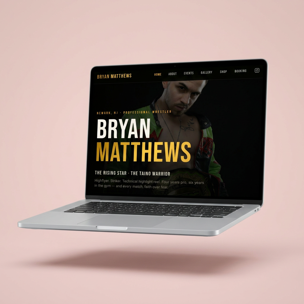 Bryan Matthews website design by Jailene